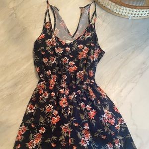 Floral Navy Romper